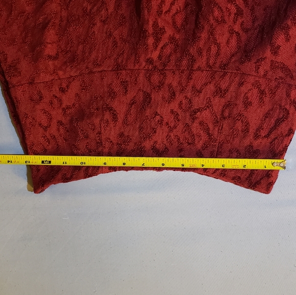 Free People Chenille Woven Cranberry Cheetah Skirt - Picture 10 of 13